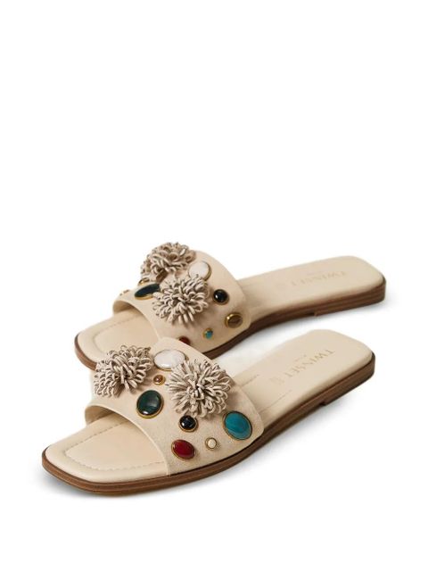 TWINSET stone-embellished sandals - Neutrals