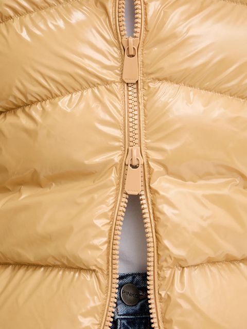 Pinko kurtka kolor beżowy zimowa 101598 A2P7