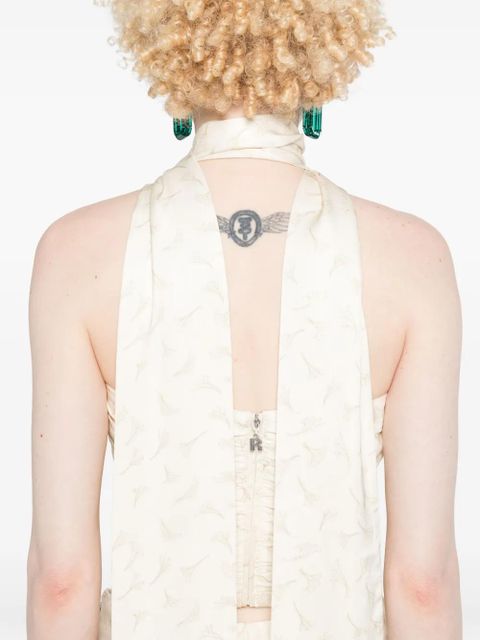 ROTATE BIRGER CHRISTENSEN scarf-detail printed top - Neutrals