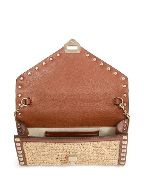 Valentino Garavani mini rockstud raffia bag - Neutrals