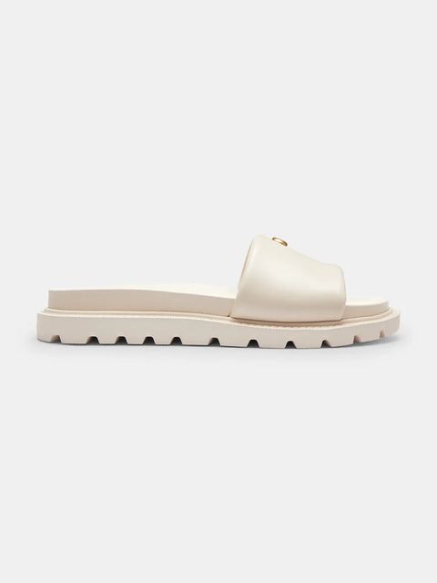 Coach klapki na płaskim obcasie damskie skórzane Brynn Leather Slide Sandal - zdjęcie produktu nr 2