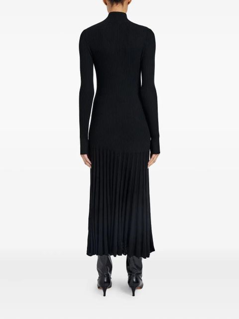 Proenza Schouler ribbed pleated midi day dress - Black
