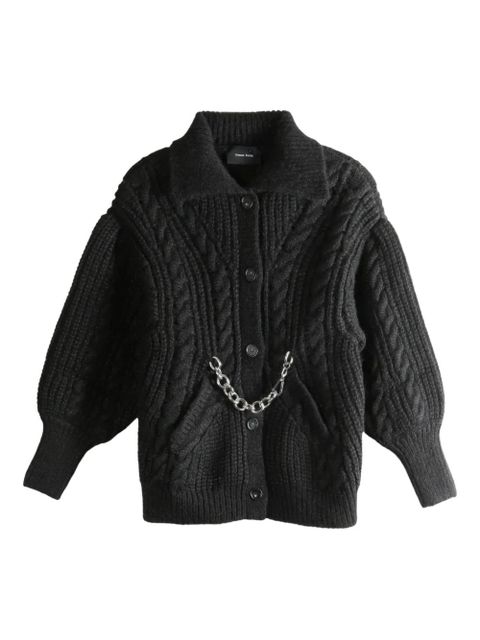 Simone Rocha chain cable-knit cardigan - Black - zdjęcie produktu nr 1