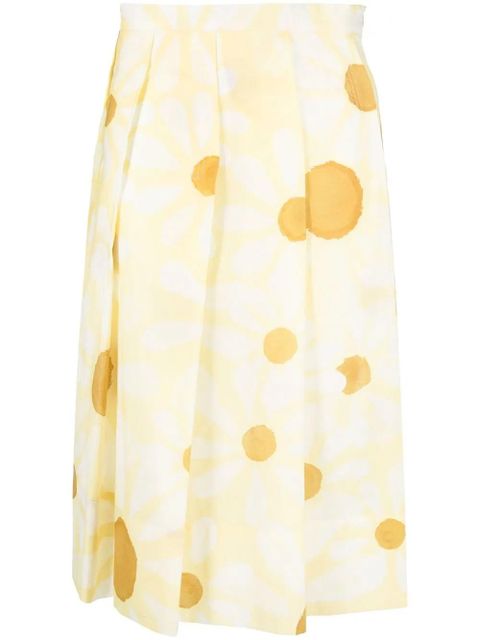 Marni spot-print pleated skirt - Yellow - zdjęcie produktu nr 1