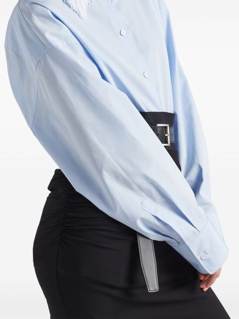 Prada fringed-collar shirt - Blue