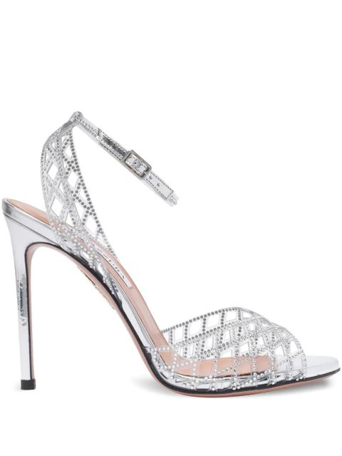 Aquazzura 105mm leather sandals - Silver - zdjęcie produktu nr 1