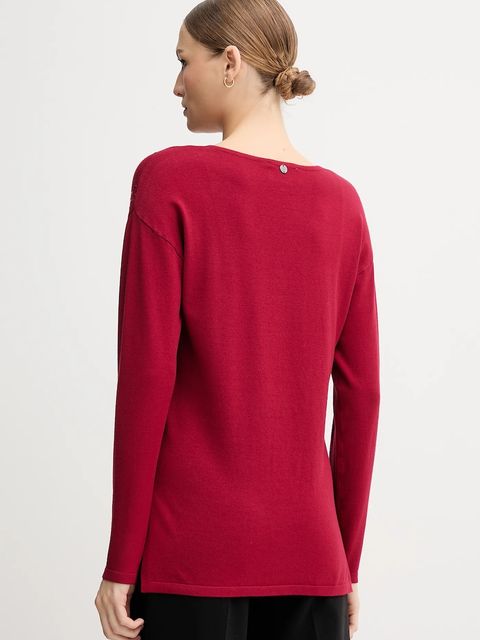 Joseph Ribkoff sweter z dodatkiem jedwabiu damski kolor bordowy lekki 254966 - zdjęcie produktu nr 2