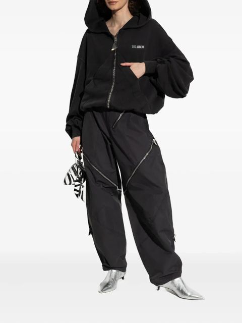 The Attico front-zip cotton hoodie - Black - zdjęcie produktu nr 2