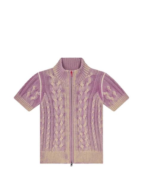 Diesel cable-knit short-sleeve cardigan - Purple - zdjęcie produktu nr 1