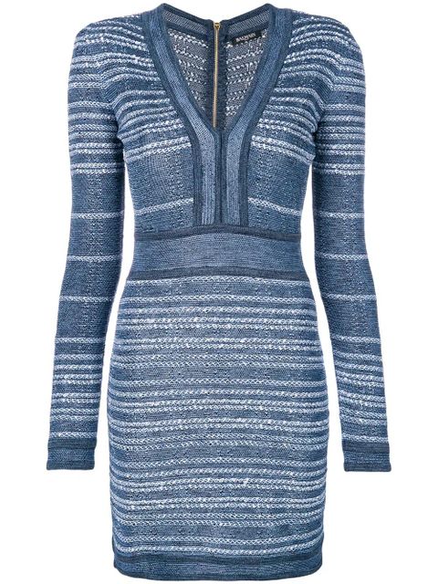 Balmain fitted body-con dress - Blue - zdjęcie produktu nr 1