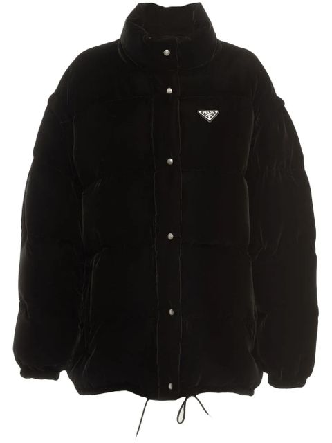 Prada convertible velvet down jacket - Black - zdjęcie produktu nr 1