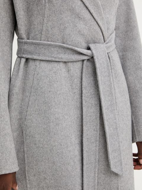 BOSS płaszcz wełniany damski kolor szary przejściowy niezapinany 50541513