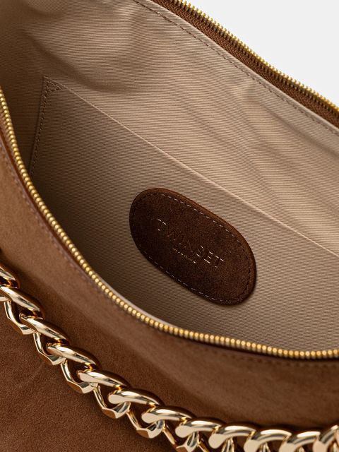 Twinset torebka zamszowa kolor brązowy 252TB7162