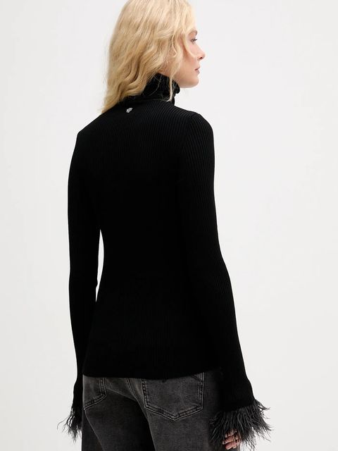 Aniye By sweter damski kolor czarny lekki z golfem 181051