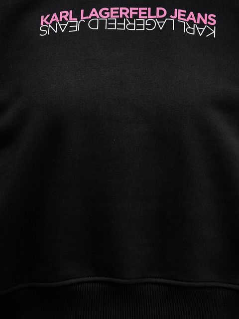 Karl Lagerfeld Jeans bluza bawełniana damska kolor czarny z nadrukiem B1W20041