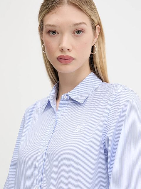 HUGO koszula damska kolor niebieski regular z kołnierzykiem klasycznym 50544090
