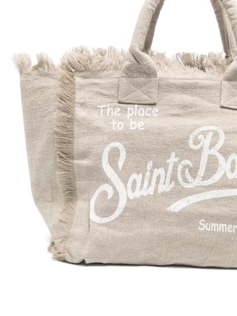 MC2 Saint Barth fringed handle beach bag - Neutrals