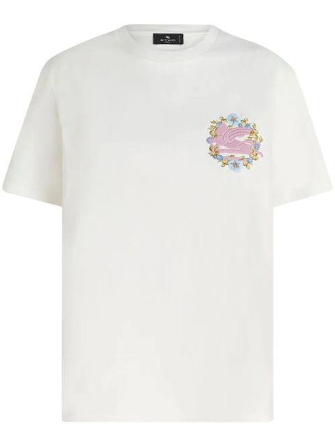 ETRO Pegaso-embroidered cotton T-shirt - White - zdjęcie produktu nr 1