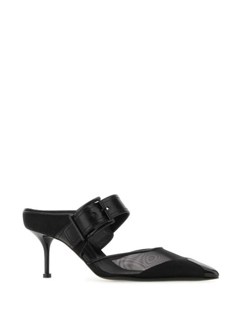 Alexander McQueen 65mm Punk buckled mesh mules - Black - zdjęcie produktu nr 2