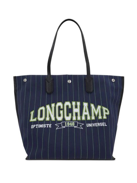 Longchamp logo-print shopper bag - Blue