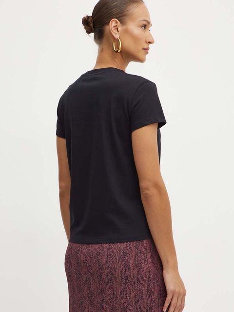 Patrizia Pepe t-shirt bawełniany kolor czarny