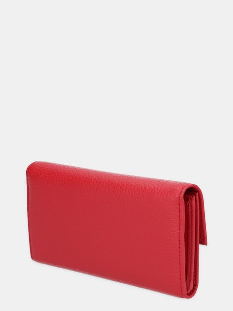 Coccinelle portfel skórzany damski kolor czerwony