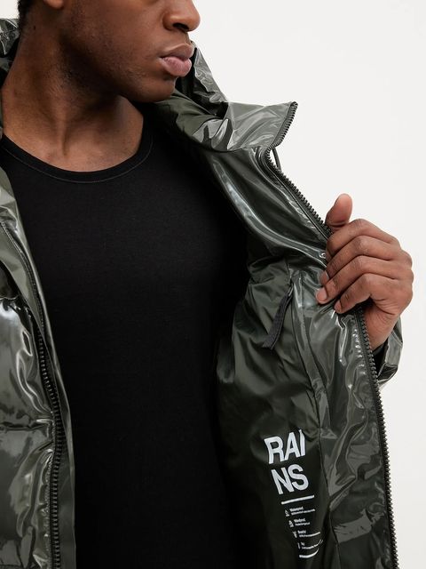 Rains kurtka 15130 Alta Longer Puffer Jacket kolor zielony zimowa 15130