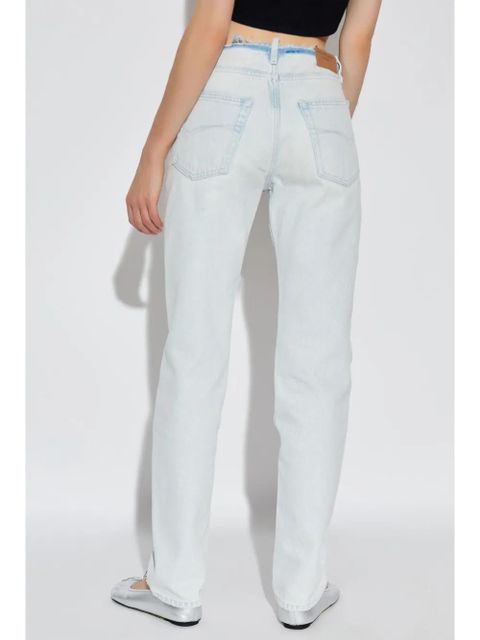 Balenciaga distressed contrasting trim jeans - Blue