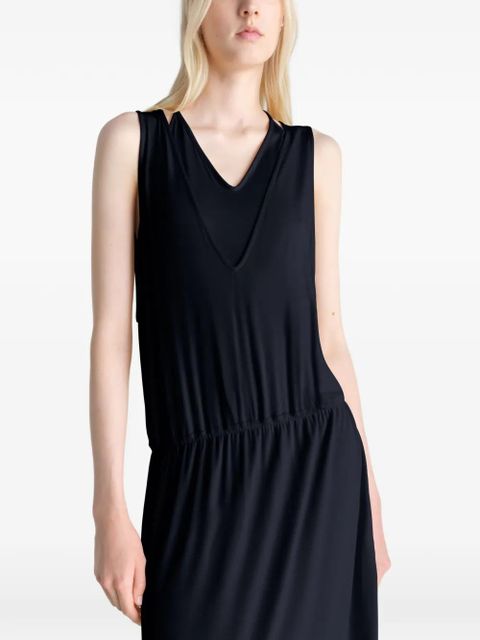 LEMAIRE draped double layer midi dress - Black