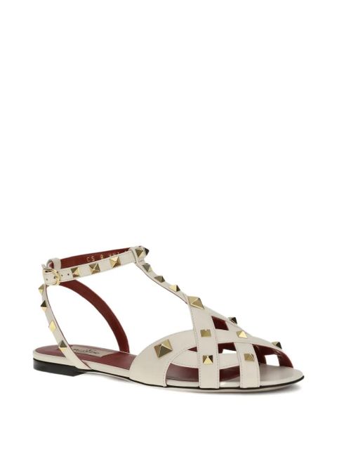 Valentino Garavani studded leather flat sandals - Neutrals - zdjęcie produktu nr 2