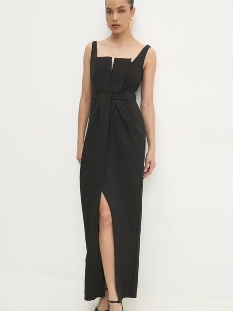 Answear.LAB sukienka kolor czarny maxi dopasowana - zdjęcie produktu nr 1