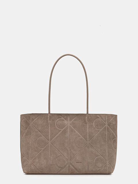 Calvin Klein torebka zamszowa kolor beżowy LV04F3334G - zdjęcie produktu nr 1