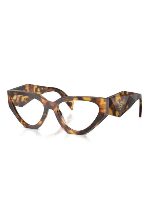 Prada Eyewear geometric-frame glasses - Brown
