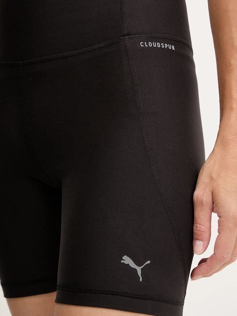 Puma szorty treningowe damskie kolor czarny gładkie high waist 527454