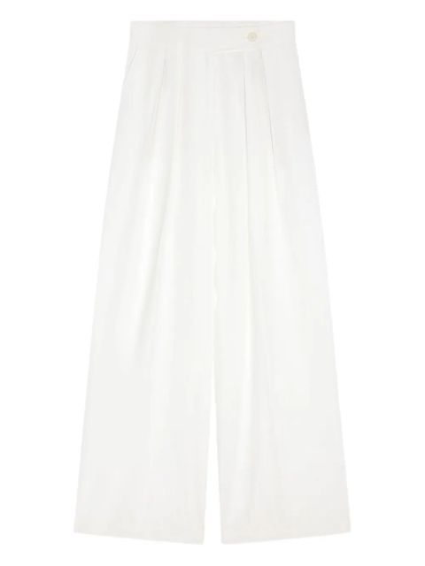 DRIES VAN NOTEN pleated wide-leg trousers - White - zdjęcie produktu nr 1