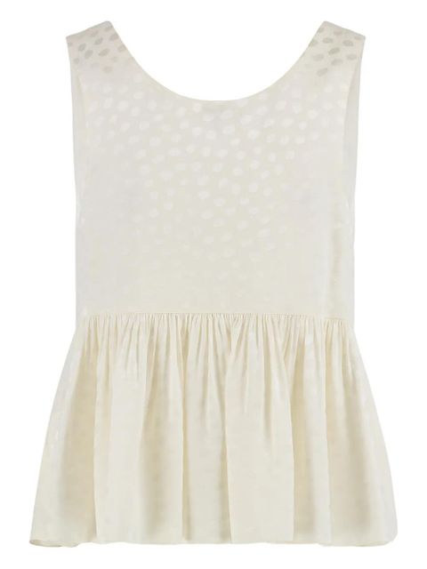 Chloé polka dot ruffled top - Neutrals - zdjęcie produktu nr 2