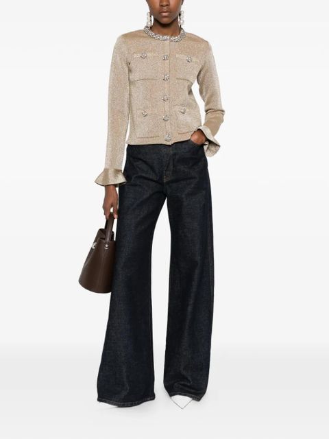 Self-Portrait crystal-embellished jacket - Gold