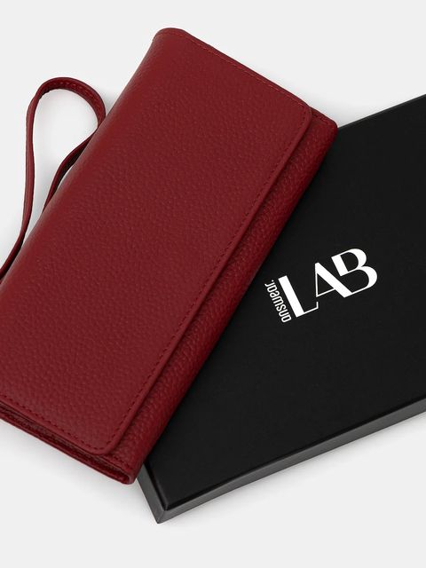 Answear.LAB portfel skórzany damski kolor czerwony