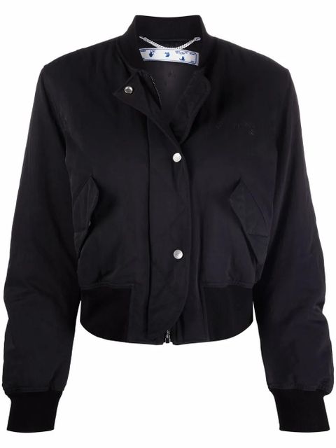 Off-White embroidered logo bomber jacket - Black - zdjęcie produktu nr 1