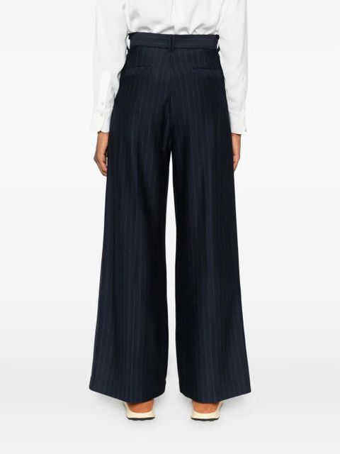 Max Mara pinstripe-pattern pleated trousers - Blue