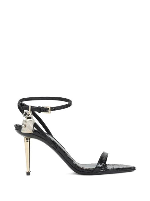 TOM FORD padlock-detail heeled sandals - Black - zdjęcie produktu nr 1