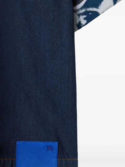 Burberry Heavyweight logo-patch denim shirt - Blue