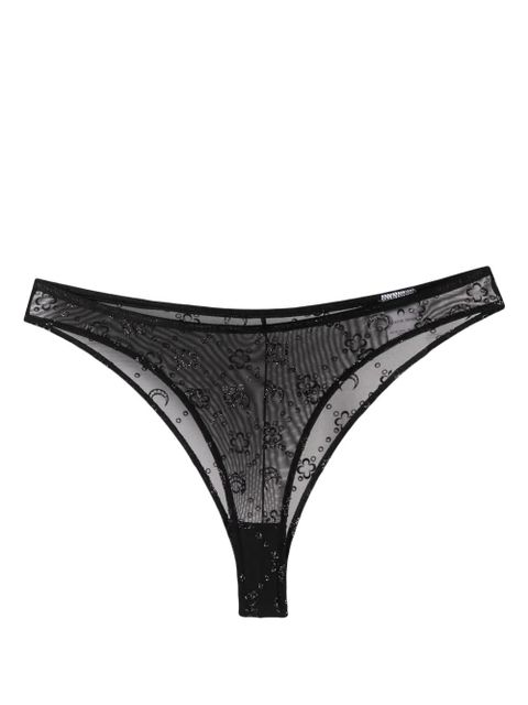 Marine Serre Moonagram glittered mesh briefs - Black - zdjęcie produktu nr 1