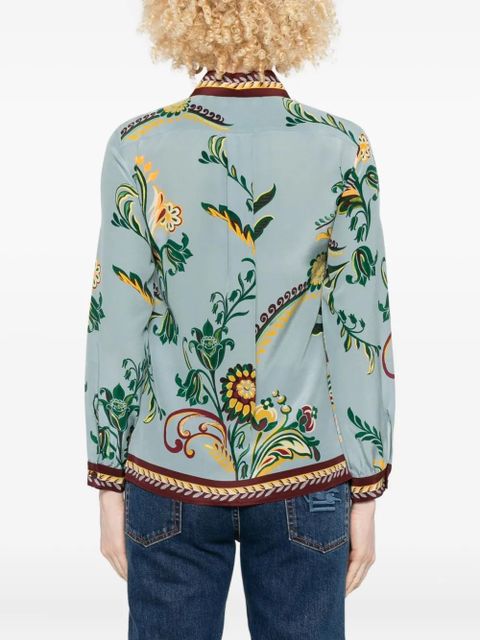 ETRO floral-print button-up jacket - Blue