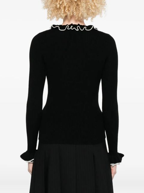 Valentino Garavani virgin wool knitted top - Black
