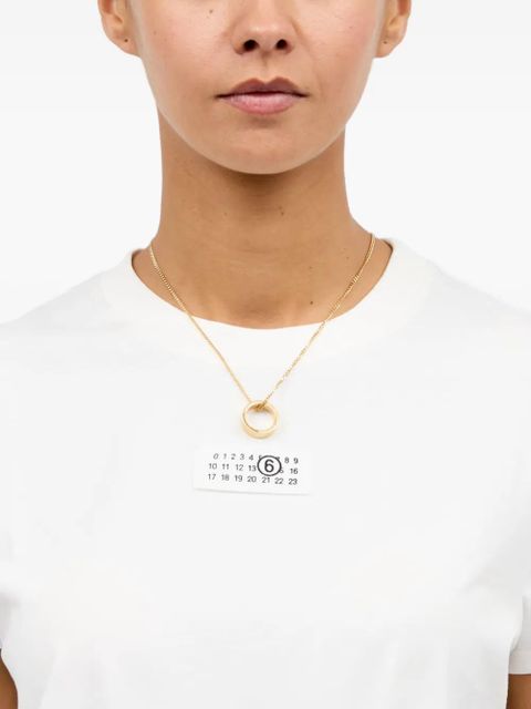MM6 Maison Margiela logo ring pendant necklace - Gold - zdjęcie produktu nr 2