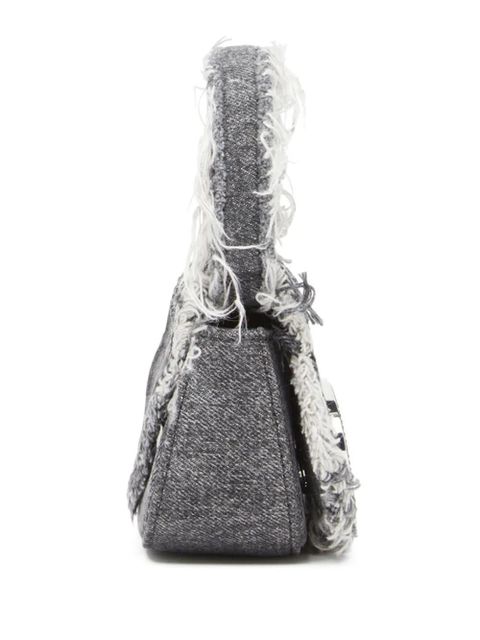 Diesel mini 1DR crystal-embellished shoulder bag - Grey