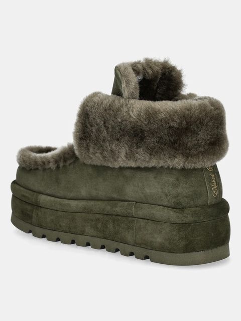 Naked Wolfe śniegowce zamszowe Bambi kolor zielony Bambi Suede Shearling Dark Olive - zdjęcie produktu nr 2