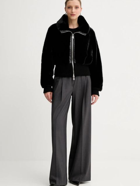 Pinko kurtka kolor czarny przejściowa oversize 105399 A2PI - zdjęcie produktu nr 2