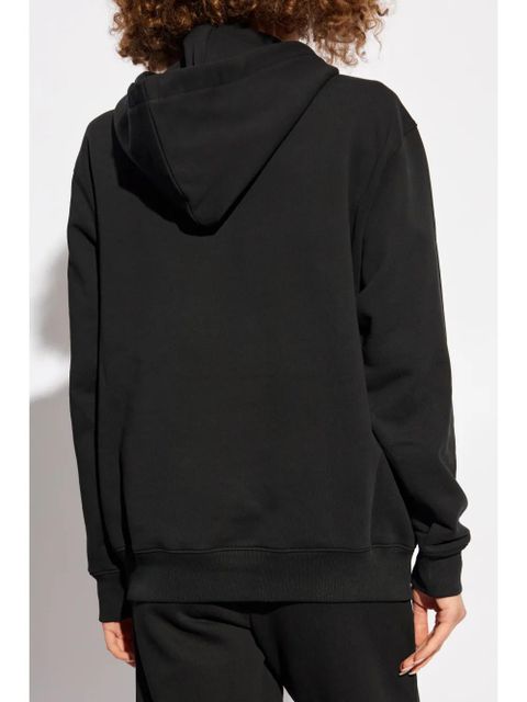 Moschino logo-patch hoodie - Black